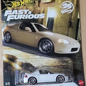 Hot Wheels Premium Fast & Furious Honda Del Sol 1994 White Convertible Toy Car